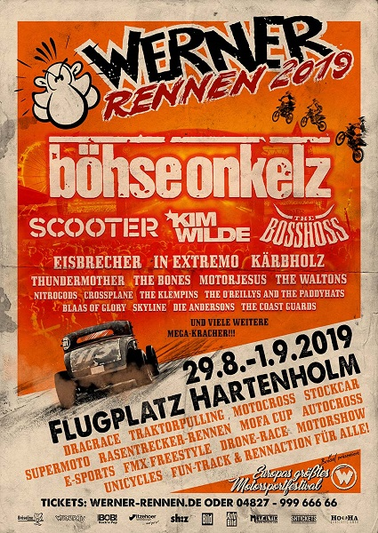 Werner Rennen 2019, Headliner, Musik, Festival, Konzert, The BossHoss, Boss Hoss, Scooter, Veranstaltung, Norddeutschland, Hartenholm, HEIDI VOM LANDE